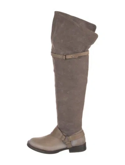 Pre-owned Brunello Cucinelli Suede Boots In Grey