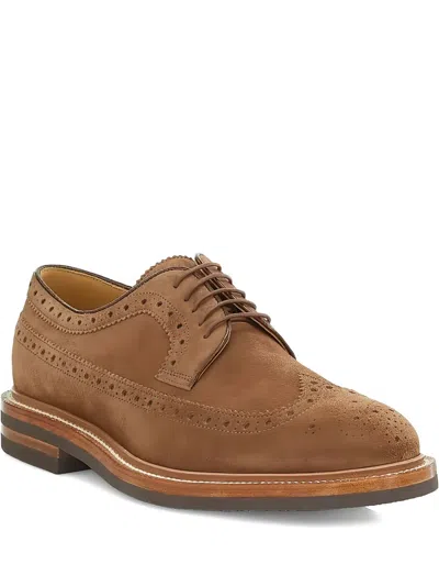 Brunello Cucinelli Suede Brogue Shoes In Multi
