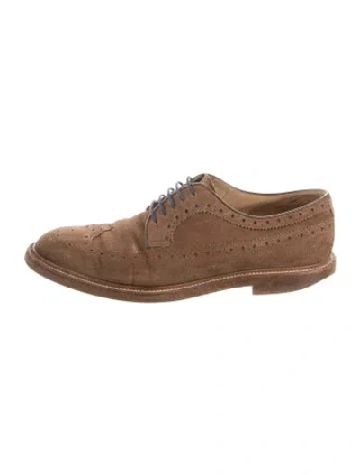 Pre-owned Brunello Cucinelli Suede Brogues In Brown