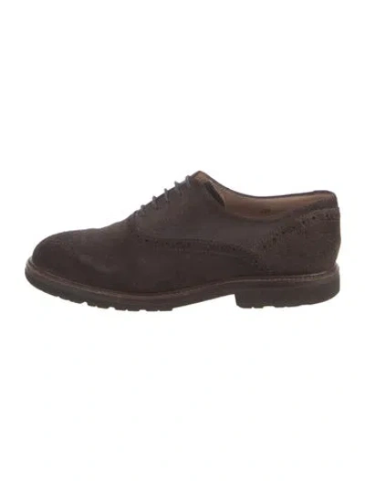 Pre-owned Brunello Cucinelli Suede Brogues In Brown