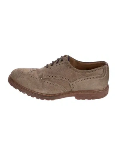 Pre-owned Brunello Cucinelli Suede Brogues In Neutrals