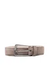 Brunello Cucinelli Suede Buckle Belt In Neutral