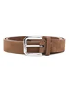 Brunello Cucinelli Men's Solid Suede Belt In Blue