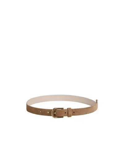 Brunello Cucinelli Kids' Suede Buckle Belt In Brown