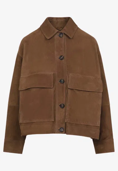BRUNELLO CUCINELLI SUEDE BUTTON-UP JACKET