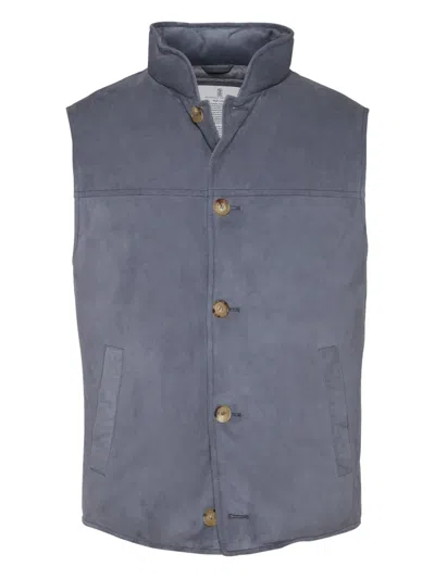 BRUNELLO CUCINELLI SUEDE BUTTONED VEST