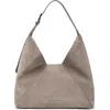 Brunello Cucinelli Suede Calfskin Bc Duo Hobo Bag In Dark Grey