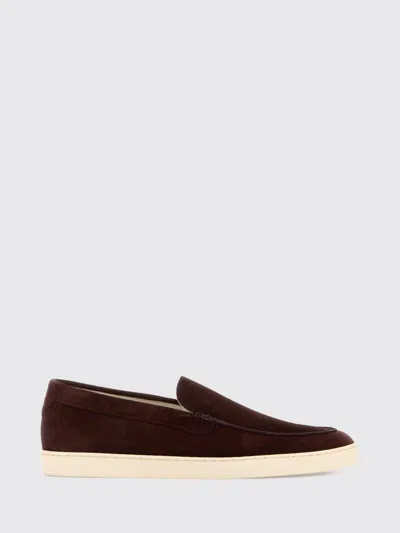 Brunello Cucinelli Suede Calfskin Loafers With Rubber Sole In Burgundy