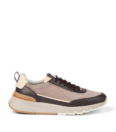 BRUNELLO CUCINELLI SUEDE-CALFSKIN RUNNER SNEAKER