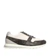 Brunello Cucinelli Suede-calfskin Runners Sneakers In White