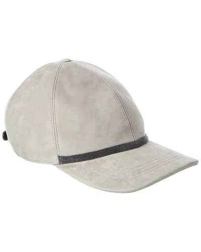 Brunello Cucinelli Suede Cap In Neutral
