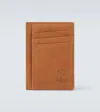 Brunello Cucinelli Suede Card Holder In Brown