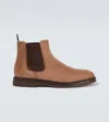 Brunello Cucinelli Suede Chelsea Boots In Neutral