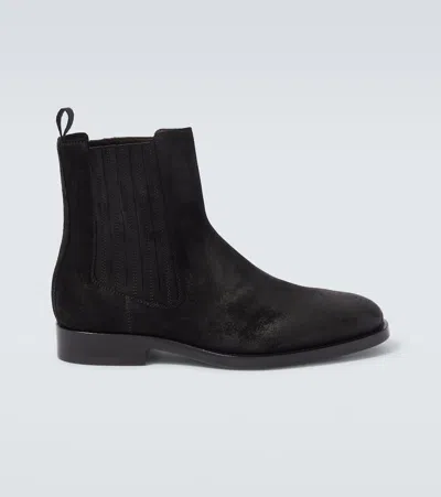 Brunello Cucinelli Suede Chelsea Boots In Black