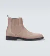 Brunello Cucinelli Suede Chelsea Boots In Beige