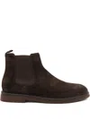 Brunello Cucinelli Round Toe Ankle Boots In Brown