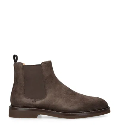 Brunello Cucinelli Suede Chelsea Boots In Brown