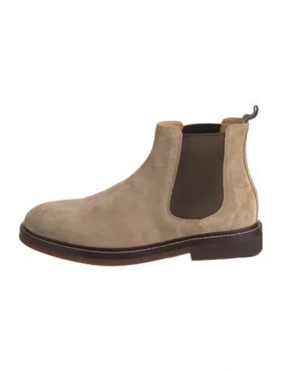 Pre-owned Brunello Cucinelli Suede Chelsea Boots In Brown