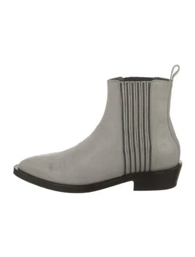 Pre-owned Brunello Cucinelli Suede Chelsea Boots In Gray