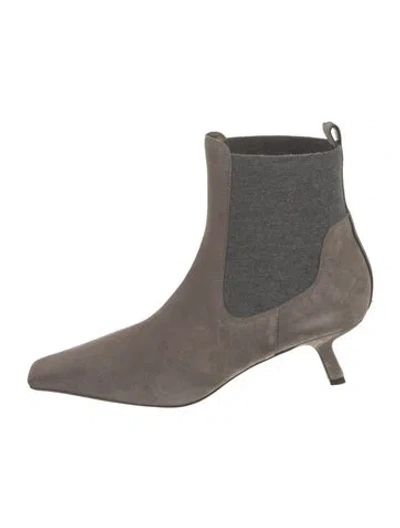Pre-owned Brunello Cucinelli Suede Chelsea Boots In Neutral
