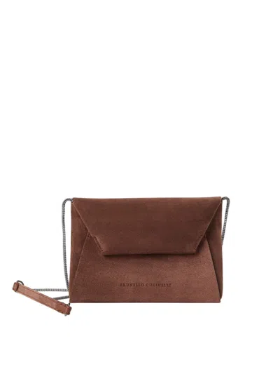 Brunello Cucinelli Suede Clutch Bag