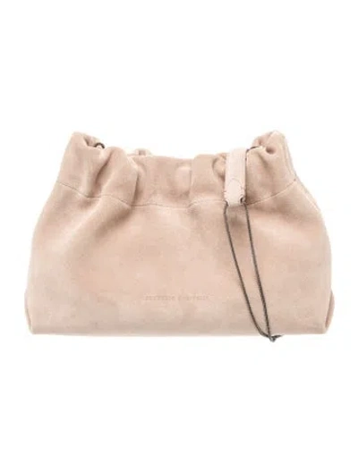Pre-owned Brunello Cucinelli Suede Clutch In Neutral