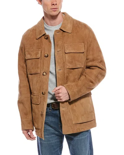 Brunello Cucinelli Suede Coat In Brown