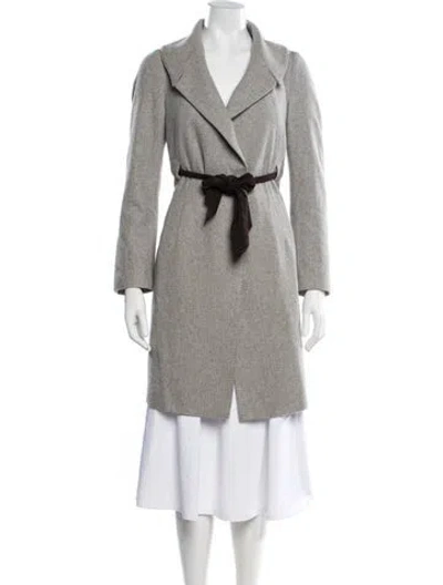 Pre-owned Brunello Cucinelli Suede Coat In Gray