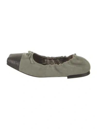 Pre-owned Brunello Cucinelli Suede Colorblock Pattern Ballet Flats In Neutral