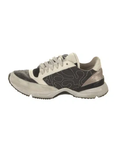 Pre-owned Brunello Cucinelli Suede Colorblock Pattern Sneakers In Neutral