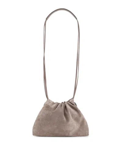 Brunello Cucinelli Suede Cross Body Bag In Brown