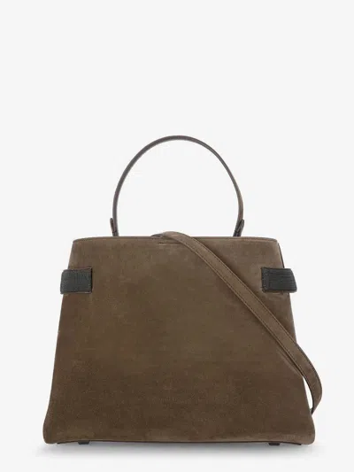 Brunello Cucinelli Suede Crossbody Bag In Brown