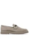 Brunello Cucinelli Suede Crystal-embellished Loafers In Neutral