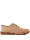Brunello Cucinelli Suede Derbu Shoes In Brown
