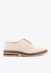 Brunello Cucinelli Suede Lace-up Shoe With Contrasting Midsole In Beige