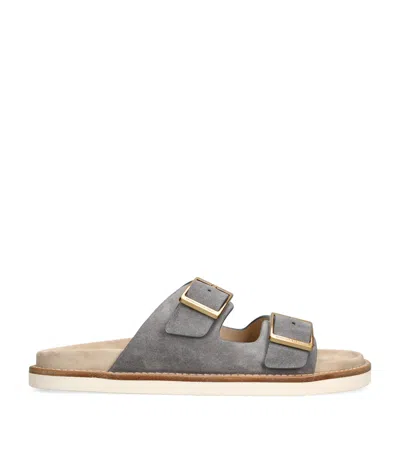BRUNELLO CUCINELLI SUEDE DOUBLE-STRAP SANDALS