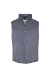 Brunello Cucinelli Suede Down Vest In Black