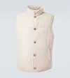 Brunello Cucinelli Suede Down Vest In Neutral