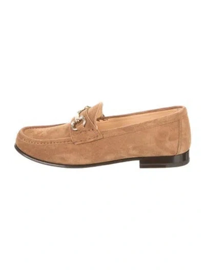 Pre-owned Brunello Cucinelli Suede Dress Loafers In Brown