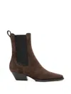 Brunello Cucinelli Suede Elasticated Ankle Boots In Brown