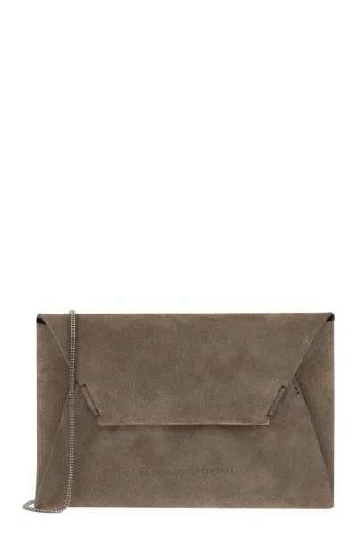 BRUNELLO CUCINELLI BRUNELLO CUCINELLI SUEDE ENVELOPE BAG