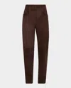 Brunello Cucinelli Suede Equestrian Pants In Black