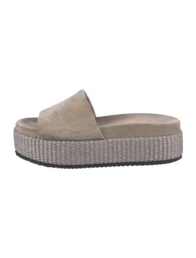 Pre-owned Brunello Cucinelli Suede Espadrilles In Neutral