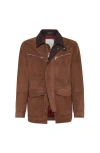 Brunello Cucinelli Suede Leather Padded Jacket
