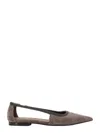 Brunello Cucinelli Monili-trim Cut-out Ballerina Shoes