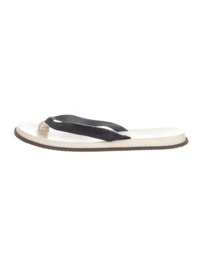 Pre-owned Brunello Cucinelli Suede Flip Flops In Blue