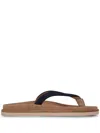 Brunello Cucinelli Suede Flip Flops In Blue