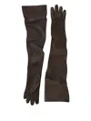 Brunello Cucinelli Couture Suede Gloves In Brown