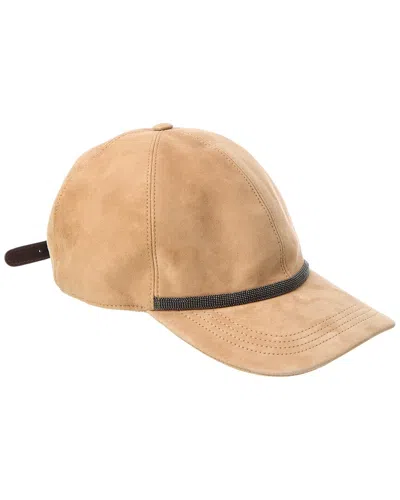 Brunello Cucinelli Suede Hat In Sand