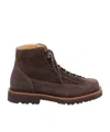 Brunello Cucinelli Brown Suede Boots With Lace-up Fastening In Brown